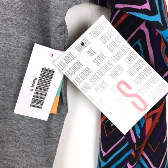 LULAROE Randy Baseball T Shirt Top 3/4 Sleeves Raglan Chevron Retro Size Small - Picture 7 of 9